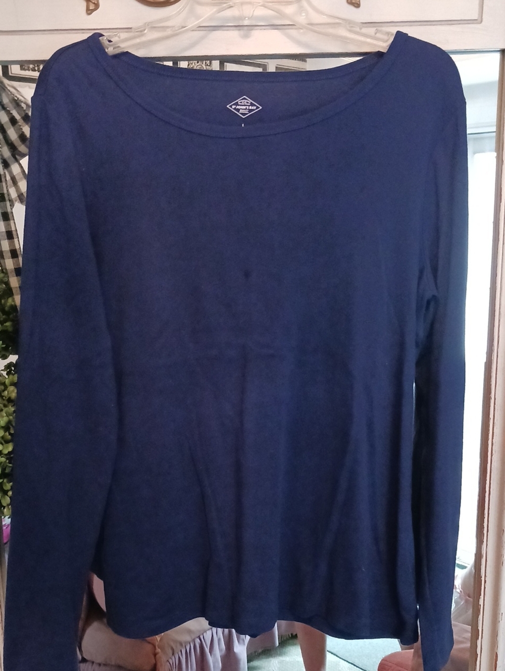 St. John's Bay Deep Navy Long-Sleeve Women's Tee L *New*